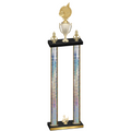 Double Silver Glacier Third Place Volleyball Trophy