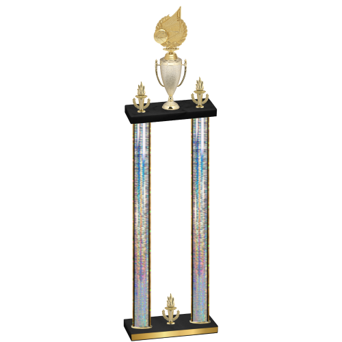 Double Silver Glacier Victory Volleyball Trophy