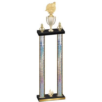 Double Silver Glacier Fourth Place Swimming Trophy