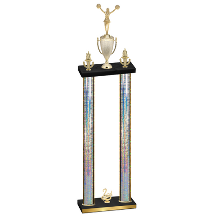 Double Silver Glacier Second Place Cheerleading Trophy