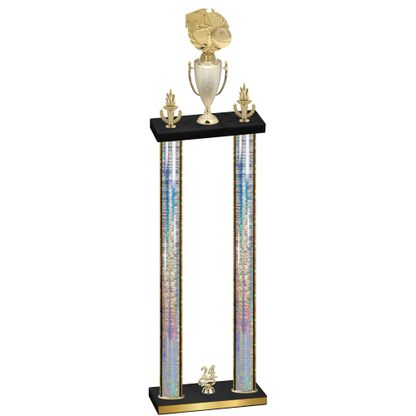 Double Silver Glacier Year Basketball Trophy