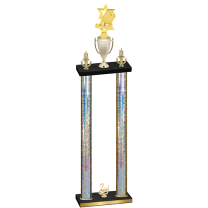 Double Silver Glacier Second Place Pickleball Trophy