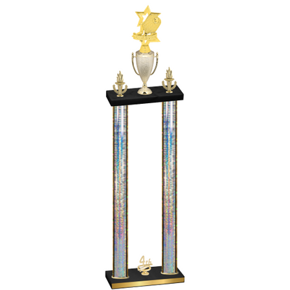Double Silver Glacier Fourth Place Pickleball Trophy