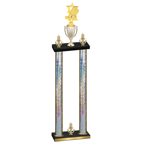 Double Silver Glacier Victory Pickleball Trophy