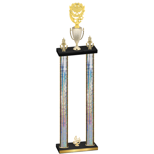 Double Silver Glacier Fourth Place Pickleball Trophy