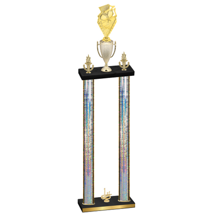 Double Silver Glacier First Place Pickleball Trophy