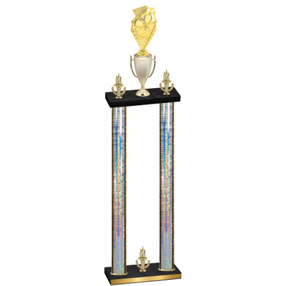 Double Silver Glacier Victory Pickleball Trophy