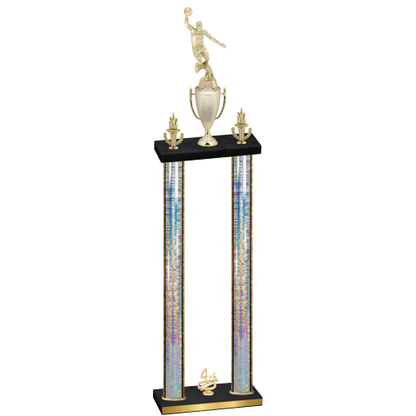 Double Silver Glacier Fourth Place Basketball Trophy