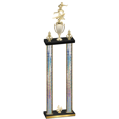 Double Silver Glacier Fourth Place Flag Football Trophy
