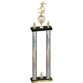 Double Silver Glacier Victory Flag Football Trophy