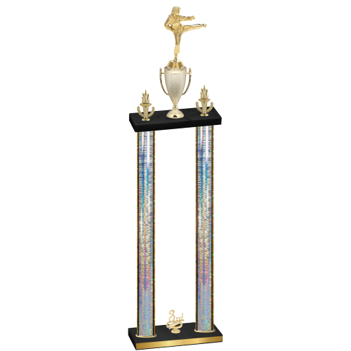 Double Silver Glacier Third Place Karate Trophy