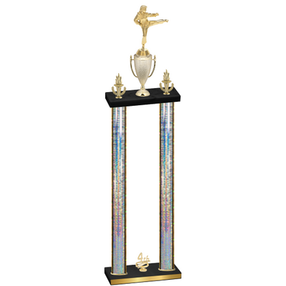 Double Silver Glacier Fourth Place Karate Trophy