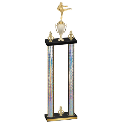 Double Silver Glacier Victory Karate Trophy