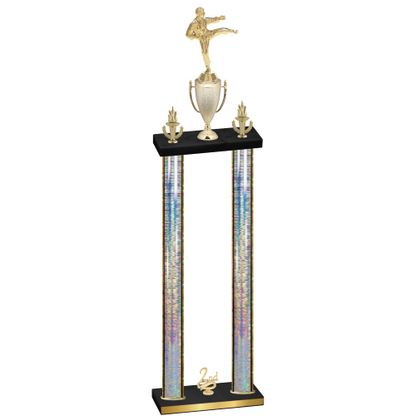 Double Silver Glacier Second Place Karate Trophy