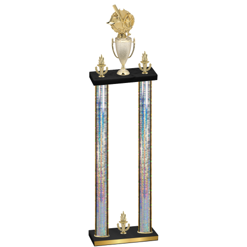 Double Silver Glacier Victory Baseball Trophy