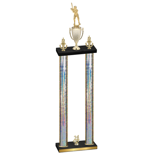 Double Silver Glacier Year Baseball Trophy