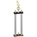 Double Silver Carbon Fiber Victory Football Trophy