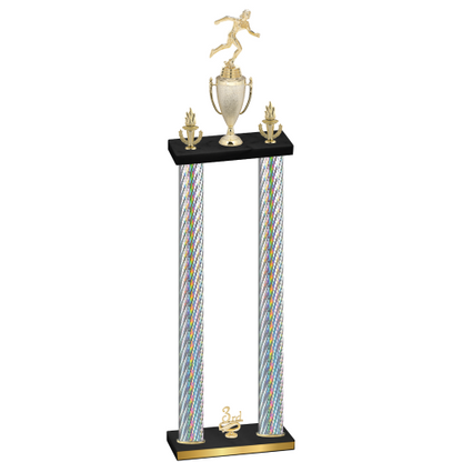 Double Silver Carbon Fiber Third Place Running Trophy
