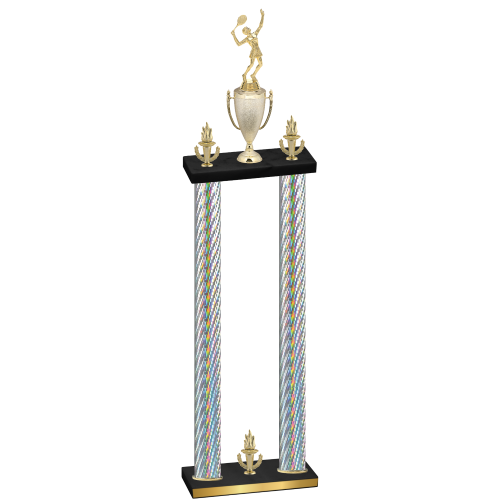 Double Silver Carbon Fiber Victory Tennis Trophy