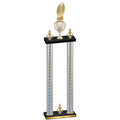 Double Silver Carbon Fiber Victory Football Trophy