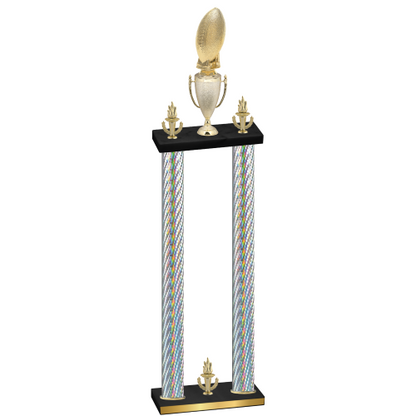 Double Silver Carbon Fiber Victory Football Trophy