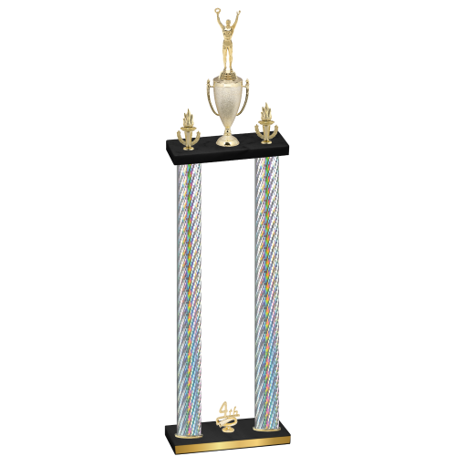Double Silver Carbon Fiber Fourth Place Victory Trophy