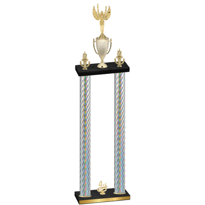 Double Silver Carbon Fiber Fourth Place Victory Trophy