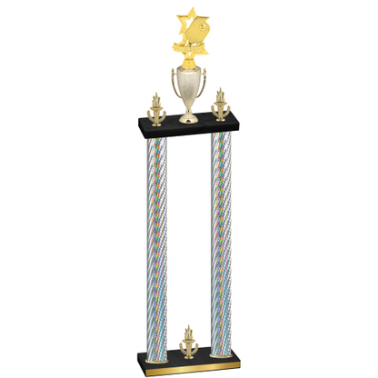 Double Silver Carbon Fiber Victory Pickleball Trophy