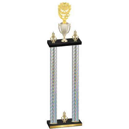 Double Silver Carbon Fiber Victory Pickleball Trophy