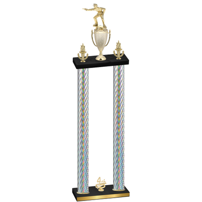 Double Silver Carbon Fiber Fourth Place Shooter Trophy