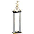 Double Silver Carbon Fiber Second Place Flag Football Trophy