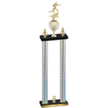 Double Silver Carbon Fiber Year Flag Football Trophy