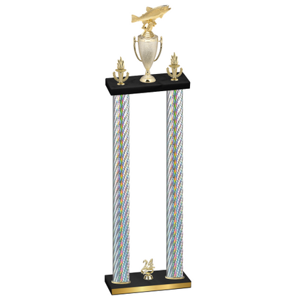 Double Silver Carbon Fiber Year Fishing Trophy