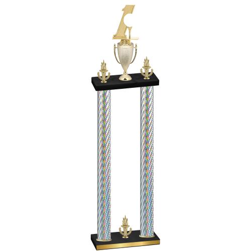 Double Silver Carbon Fiber Victory Golf Trophy