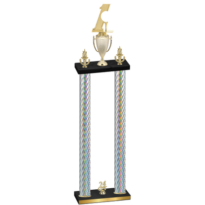 Double Silver Carbon Fiber Year Golf Trophy