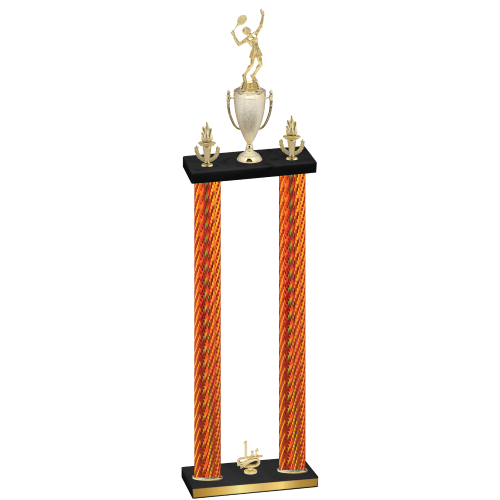 Double Orange Carbon Fiber First Place Tennis Trophy