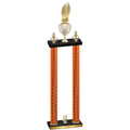 Double Orange Carbon Fiber Year Football Trophy
