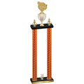 Double Orange Carbon Fiber Year Tennis Trophy
