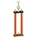 Double Orange Carbon Fiber Victory Volleyball Trophy