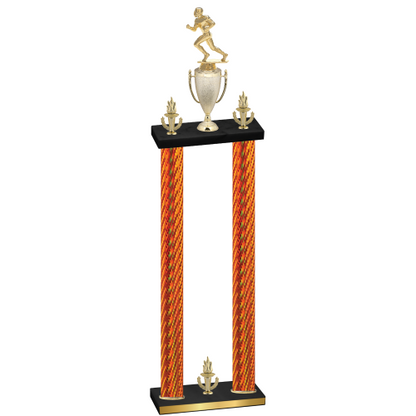 Double Orange Carbon Fiber Victory Football Trophy