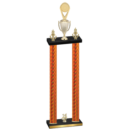 Double Orange Carbon Fiber Year Insert Trophy