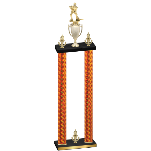 Double Orange Carbon Fiber Victory Hockey Trophy