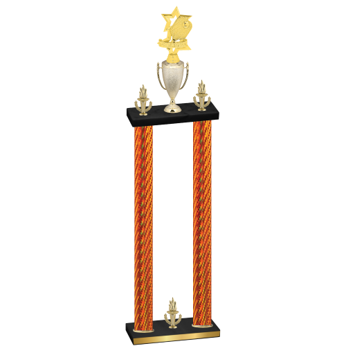 Double Orange Carbon Fiber Victory Pickleball Trophy