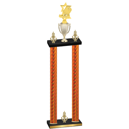 Double Orange Carbon Fiber Victory Pickleball Trophy