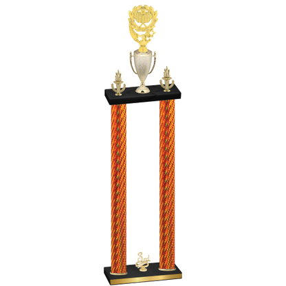 Double Orange Carbon Fiber Third Place Pickleball Trophy