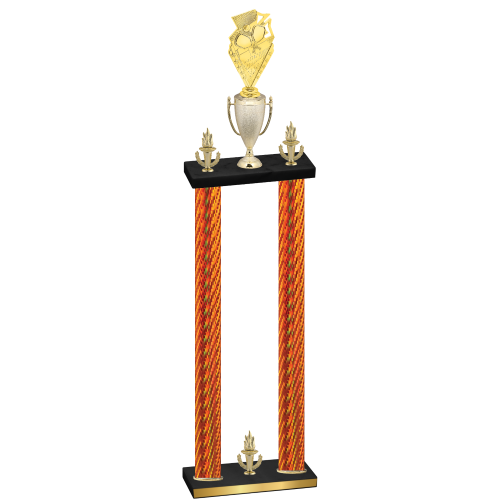 Double Orange Carbon Fiber Victory Pickleball Trophy