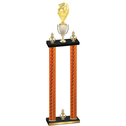 Double Orange Carbon Fiber Victory Pickleball Trophy