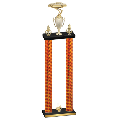 Double Orange Carbon Fiber First Place Cars Trophy