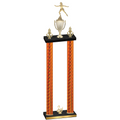 Double Orange Carbon Fiber Second Place Skater Trophy