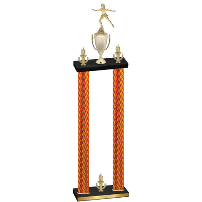Double Orange Carbon Fiber Victory Skater Trophy